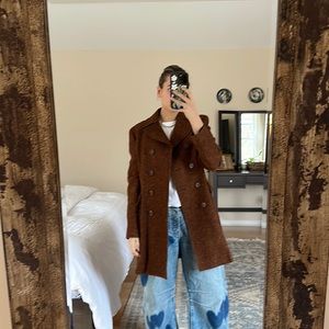brown wool tahari coat